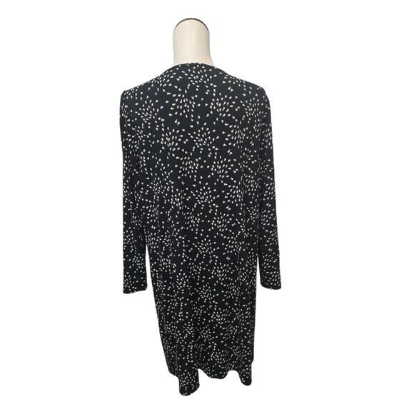 J. Jill Wearever Collection‎ Black and White Print Dress Size Large Long Sleeve - Picture 2 of 10